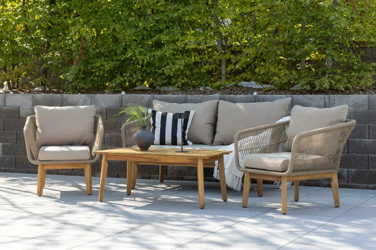 Garten Lounge Set Perano – 4 teiliges Set in Beige